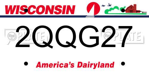 2QQG27 Wisconsin License Plate