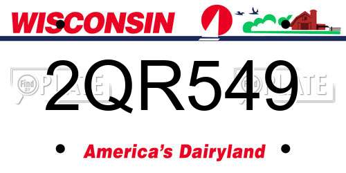 2QR549 Wisconsin License Plate