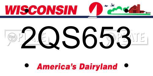 2QS653 Wisconsin License Plate