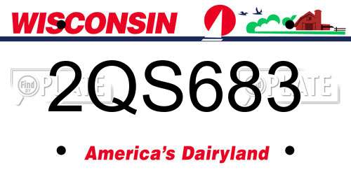 2QS683 Wisconsin License Plate