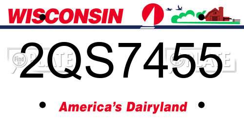 2QS7455 Wisconsin License Plate