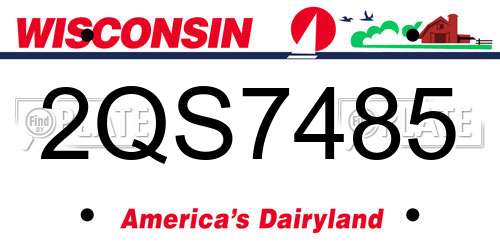 2QS7485 Wisconsin License Plate