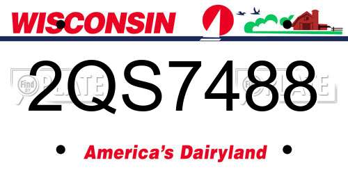 2QS7488 Wisconsin License Plate