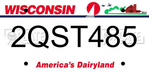 2QST485 Wisconsin License Plate