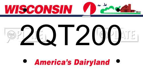 2QT200 Wisconsin License Plate
