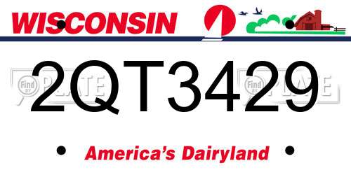 2QT3429 Wisconsin License Plate