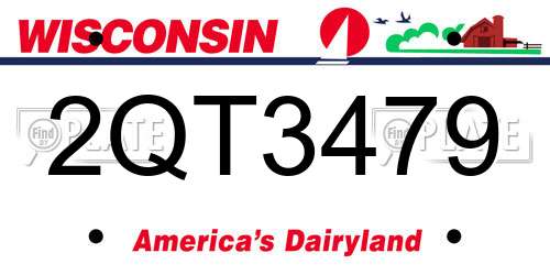 2QT3479 Wisconsin License Plate