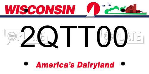 2QTT00 Wisconsin License Plate
