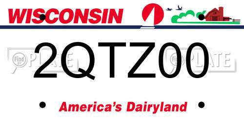 2QTZ00 Wisconsin License Plate