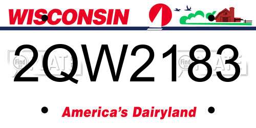 2QW2183 Wisconsin License Plate