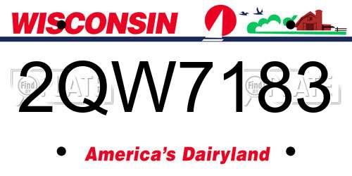 2QW7183 Wisconsin License Plate