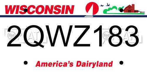 2QWZ183 Wisconsin License Plate
