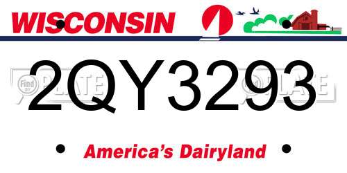 2QY3293 Wisconsin License Plate