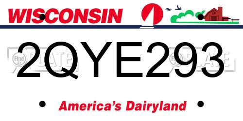 2QYE293 Wisconsin License Plate