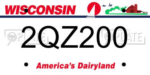 2QZ200 Wisconsin License Plate