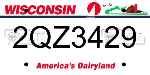 2QZ3429 Wisconsin License Plate