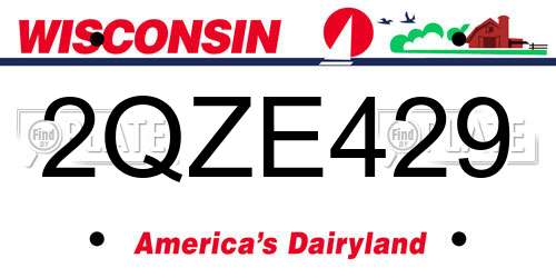 2QZE429 Wisconsin License Plate