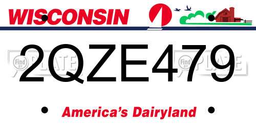 2QZE479 Wisconsin License Plate