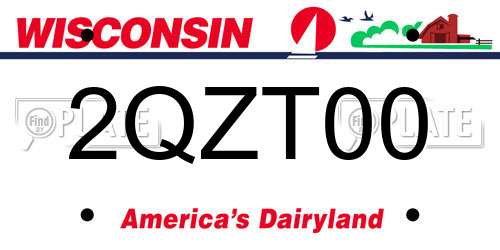 2QZT00 Wisconsin License Plate