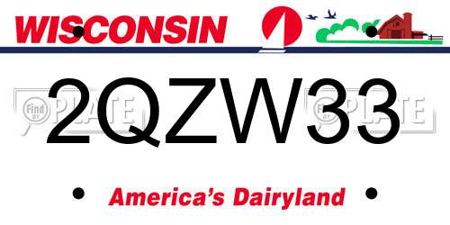2QZW33 Wisconsin License Plate