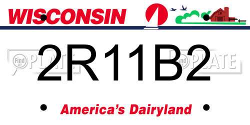 2R11B2 Wisconsin License Plate