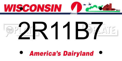 2R11B7 Wisconsin License Plate