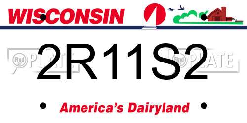 2R11S2 Wisconsin License Plate