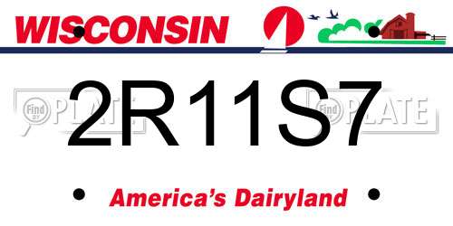2R11S7 Wisconsin License Plate
