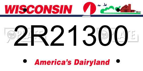 2R21300 Wisconsin License Plate