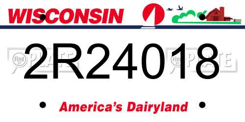 2R24018 Wisconsin License Plate