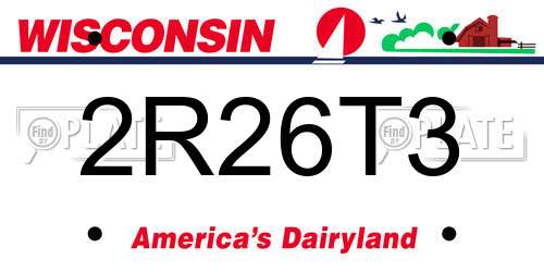 2R26T3 Wisconsin License Plate