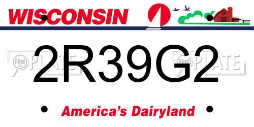 2R39G2 Wisconsin License Plate