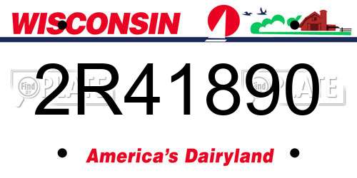 2R41890 Wisconsin License Plate
