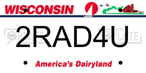 2RAD4U Wisconsin License Plate