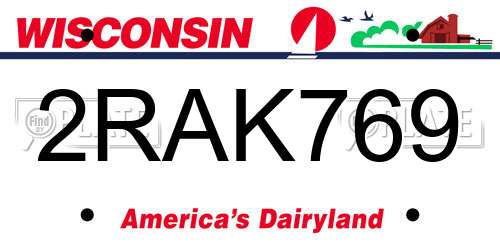 2RAK769 Wisconsin License Plate