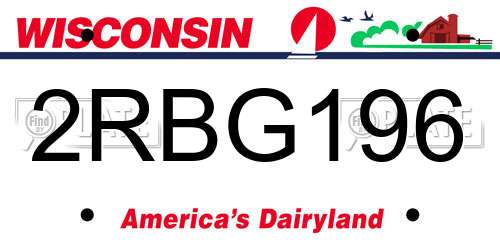 2RBG196 Wisconsin License Plate
