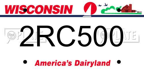 2RC500 Wisconsin License Plate