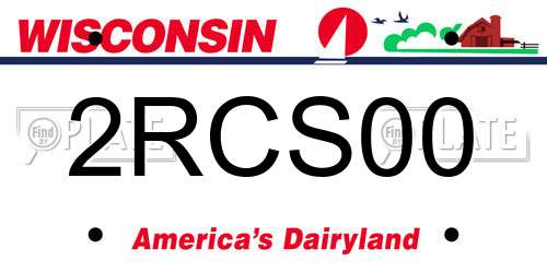 2RCS00 Wisconsin License Plate