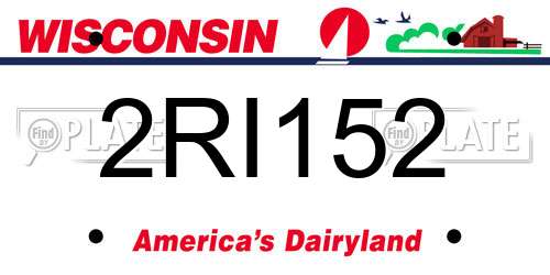 2RI152 Wisconsin License Plate