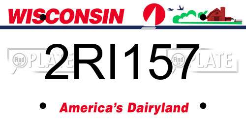 2RI157 Wisconsin License Plate