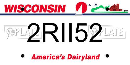 2RII52 Wisconsin License Plate