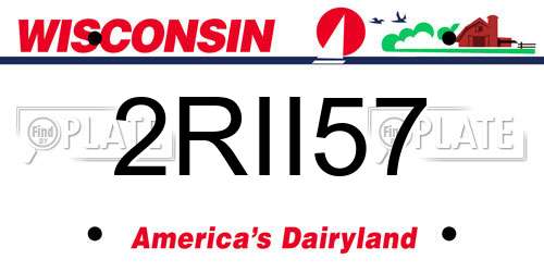 2RII57 Wisconsin License Plate