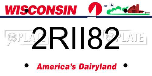 2RII82 Wisconsin License Plate