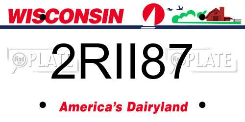 2RII87 Wisconsin License Plate