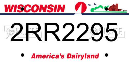 2RR2295 Wisconsin License Plate