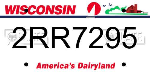 2RR7295 Wisconsin License Plate