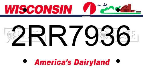 2RR7936 Wisconsin License Plate
