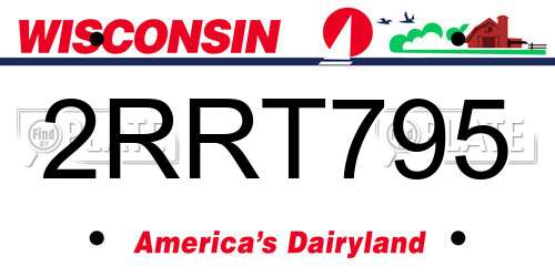 2RRT795 Wisconsin License Plate