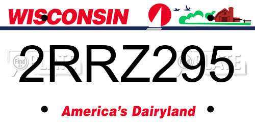 2RRZ295 Wisconsin License Plate
