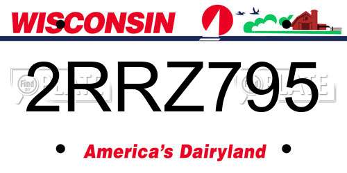 2RRZ795 Wisconsin License Plate
